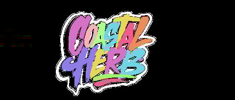 Colorful graffiti-style text spelling Candy Vibes with rainbow gradient letters and white outline on black background