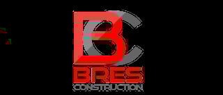 Bres Construction logo featuring a red and gray stylized B with company name below